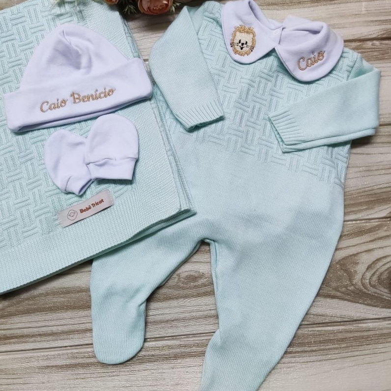 saida maternidade personalizada menino menina safari 5 peças