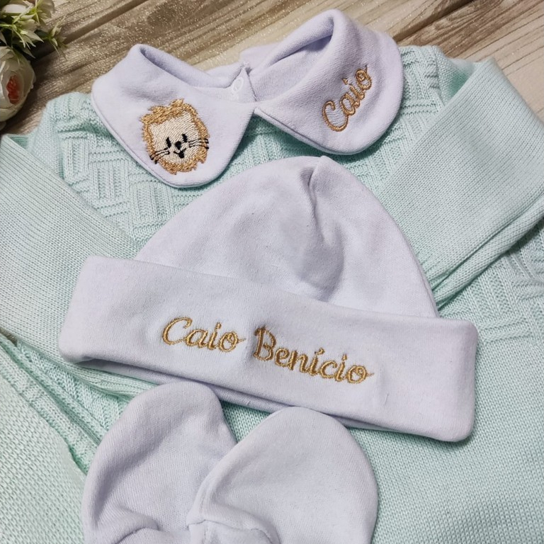 saida maternidade personalizada menino menina safari 5 peças — imagem 2 de 2