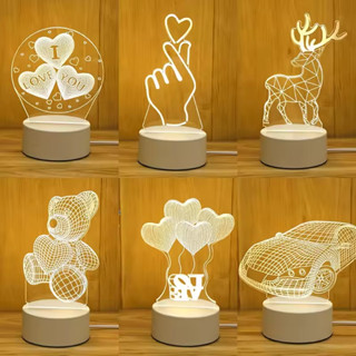 Luminária Criativa 3D LED USB Mesa Escritório Decorativa Luz Noturna em Oferta na Shopee