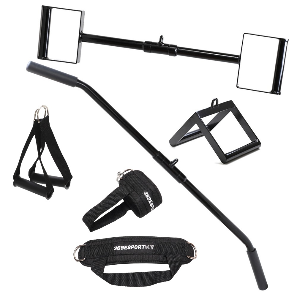 Kit Puxador Costas + Neutro + Triângulo + Par de Manopla + Tornozeleira p/ Glúteo CrossOver / Academia em Oferta na Shopee