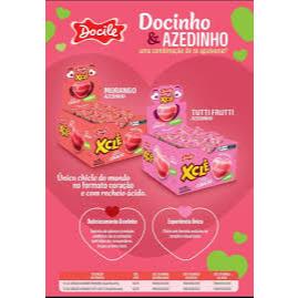 Kit Chicletes De Bola Mastigavel docile chiclete em formato de coração recheado xcle com 80 unidades