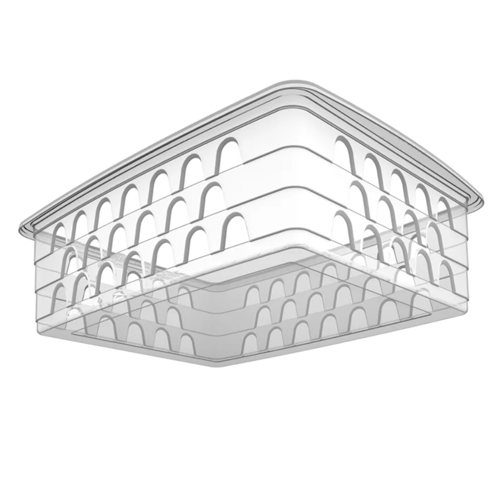 Kit com 6 Cestos Organizadores Multiuso Transparente 20x15,5x6,5 Médio