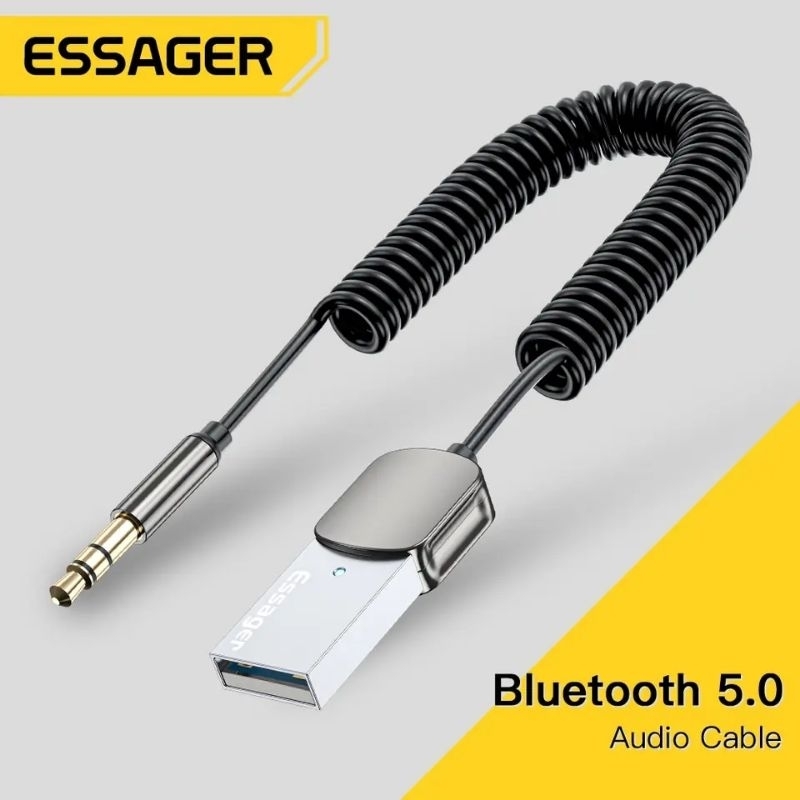 Essager Dongle Adaptador Bluetooth, USB para 3.5mm, Car Audio, Bluetooth 5.0, receptor de carro, Transmissor BT