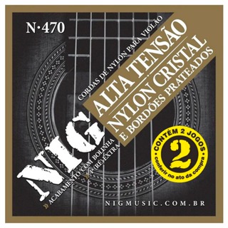 Pack 2 Encordoamentos Violão Nylon Nig Alta Tensão N470 em Oferta na Shopee