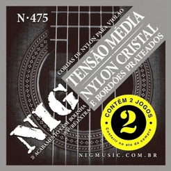 Pack 2 Encordoamentos Nig De Nylon Para Violão com Bolinha N475