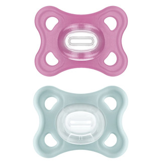 Kit com 2 Chupetas Comfort MAM 0-6m Rosa + Estojo