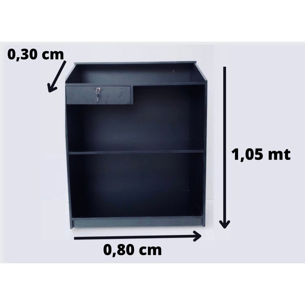 Balcão Caixa Para Lojas , Farmácias, Recepção , Petshop , Conveniências , Vallet 100% MDF Preto