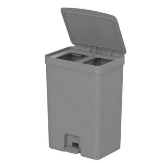 Lixeira de Pedal Trium 30L Duplo Compartimento Chumbo Ou Martiplast
