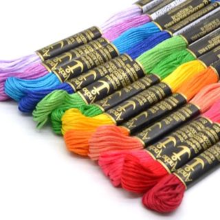 Kit Linha Meada Anchor Mouline com Placa de Meada para Enrolar Cores Vivas 8 metros Bordado Ponto Cruz 100% Algodão em Oferta na Shopee