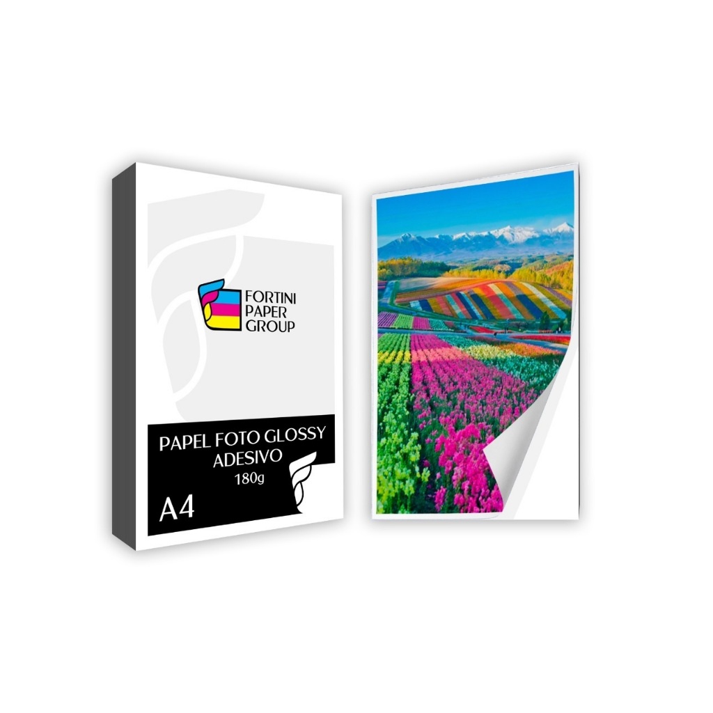 40 folhas Papel Fotográfico 180g Glossy Adesivo Brilhante A4 Premium Line A prova d'água