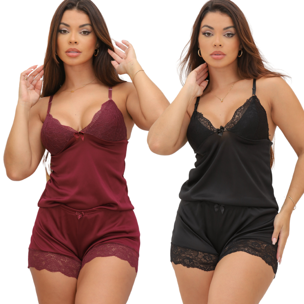 kit 2 baby doll sensual luxo confortável feminino adulto verão revenda de alcinha