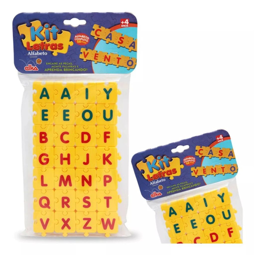 Kit Alfabetização Letras Alfabeto Educativo 28 Peças Elka em Oferta na Shopee