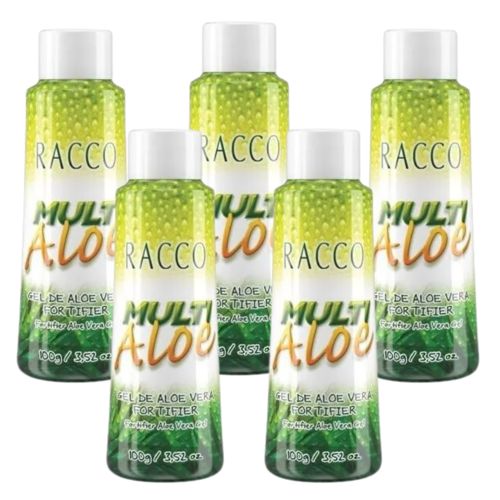 Kit 5x Gel De Aloe Vera Fortifier Multi Aloe Racco em Oferta na Shopee