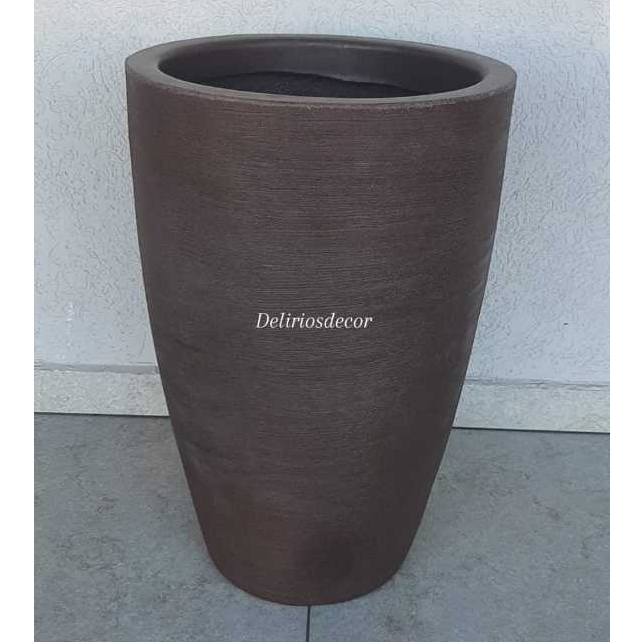 Vaso para planta e flores Decorativo em Polietileno, Coluna Redonda Texturizada Cone C78 — imagem 2 de 2