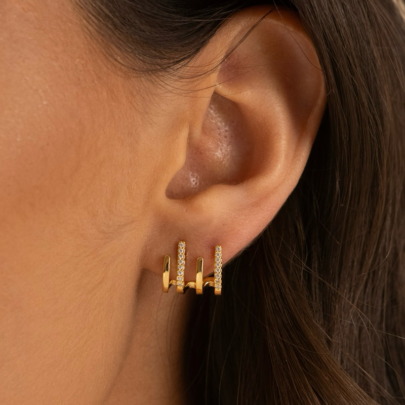 Brinco Ear Cuff Piercing Fake Banhado a Ouro 18k Ou Prata 925