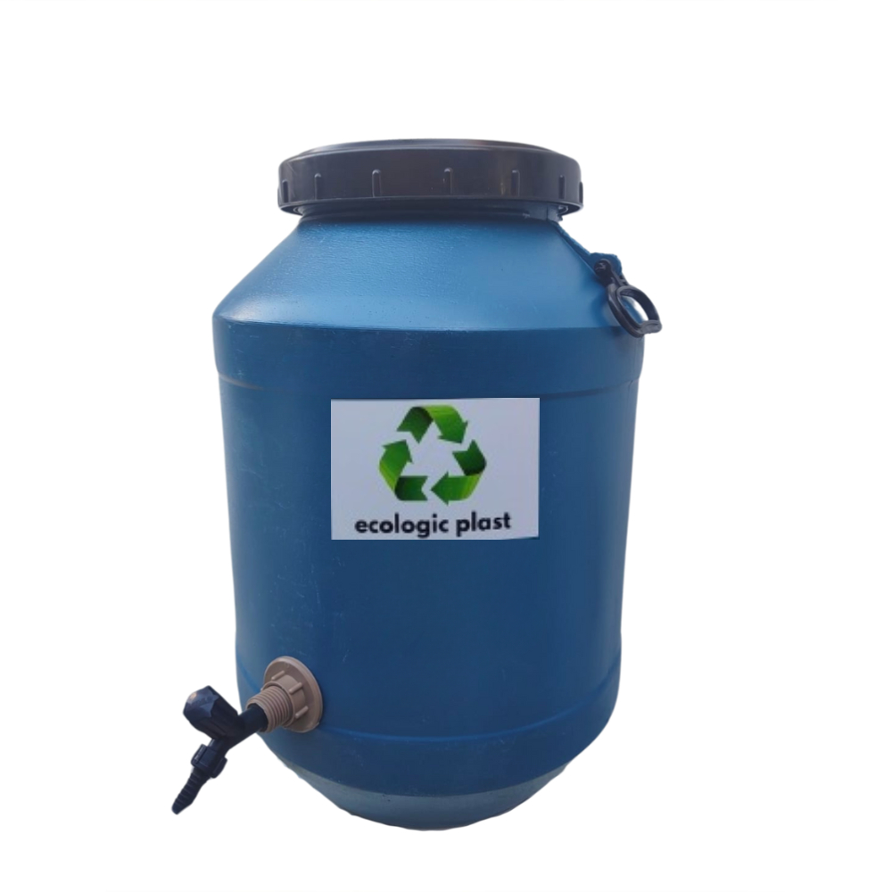 Bombona com torneira / Tambor torneira/ Barrica/Tonel /Recipiente para armazenar água da chuva,50 litros água da máquina