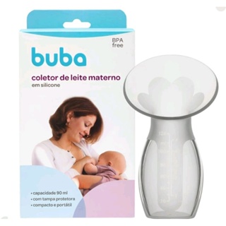 Coletor de leite Materno silicone com tampa e ventosa Buba em Oferta na Shopee