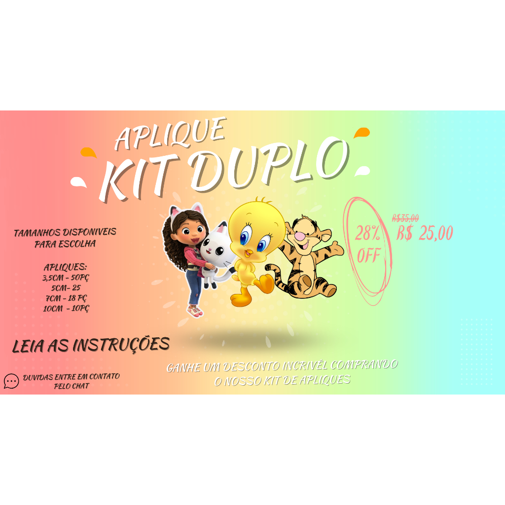 KIT Duplo Aplique Recortado - Qualquer Tema - Tag,Lembrancinha,Tubetes - Decoração Festa Aniversário