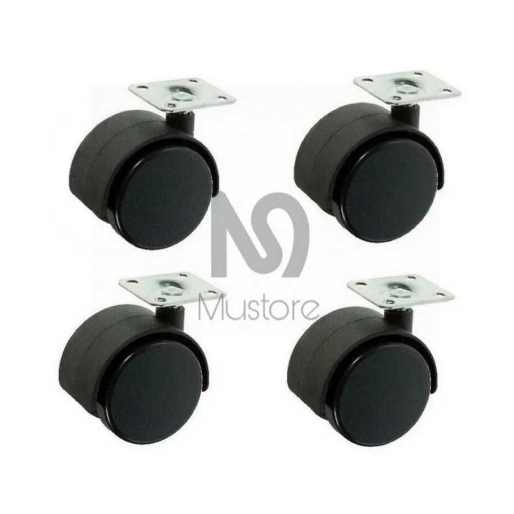 Rodas Rodizio Giratório Pacote Com 4 Un Plástico 30mm Para Vasos Puff Suportes em Oferta na Shopee