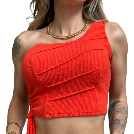 Cropped Top canelado Ana Ruga com Bojo moda Blogueira luxo Moda Gringa Preto Branco Verão