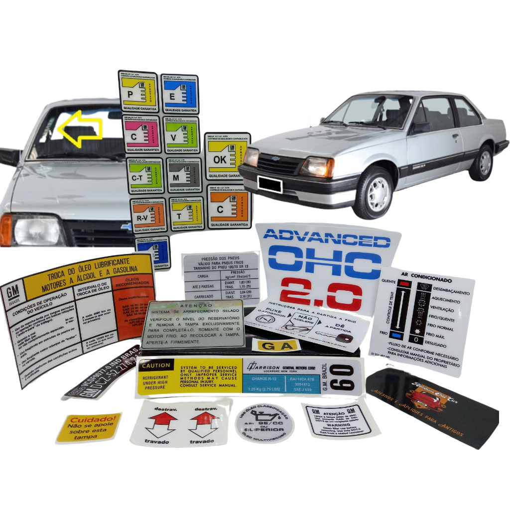 Adesivos E Selos Monza 83 A 90 - Kit Completo Para Restauração