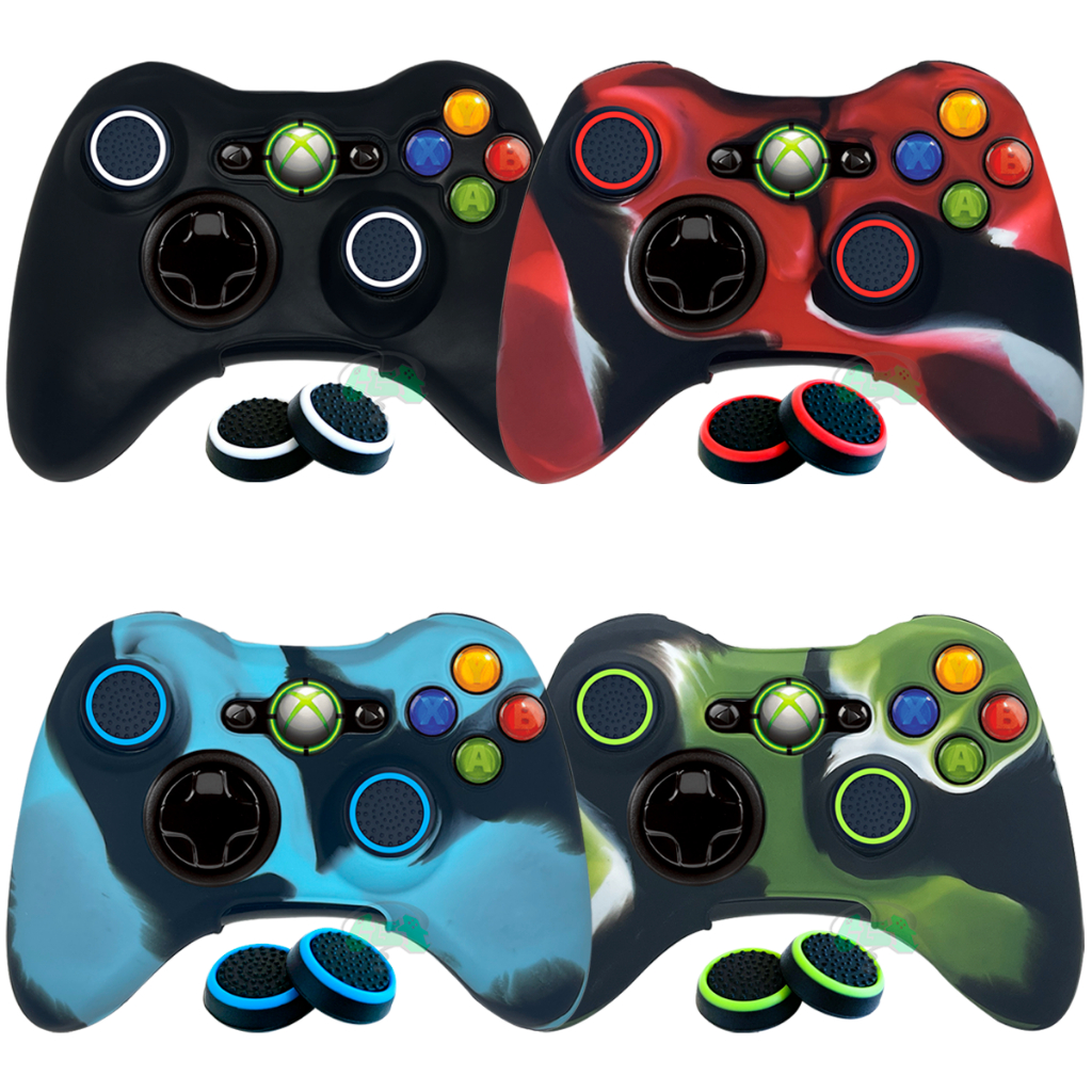 Capa Case de Silicone Para Controle Xbox 360 + 2 Grips em Oferta na Shopee