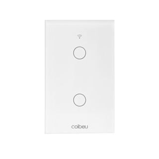 COIBEU Tuya WiFi Interruptor De Luz Inteligente 2 gang Wall Touch Switch Trabalho Com Alexa Google Home em Oferta na Shopee