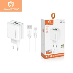H'maston Y24 Carregador Turbo 25w Fonte Torre Carregar Portátil 2 Usb 5.1A Com Cabo Usb
