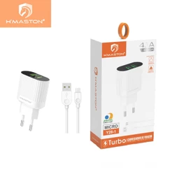H'maston Y28-1 Carregador Turbo 2 USB Com Cabo de Carregamento V8 ANATEL Original Garantida