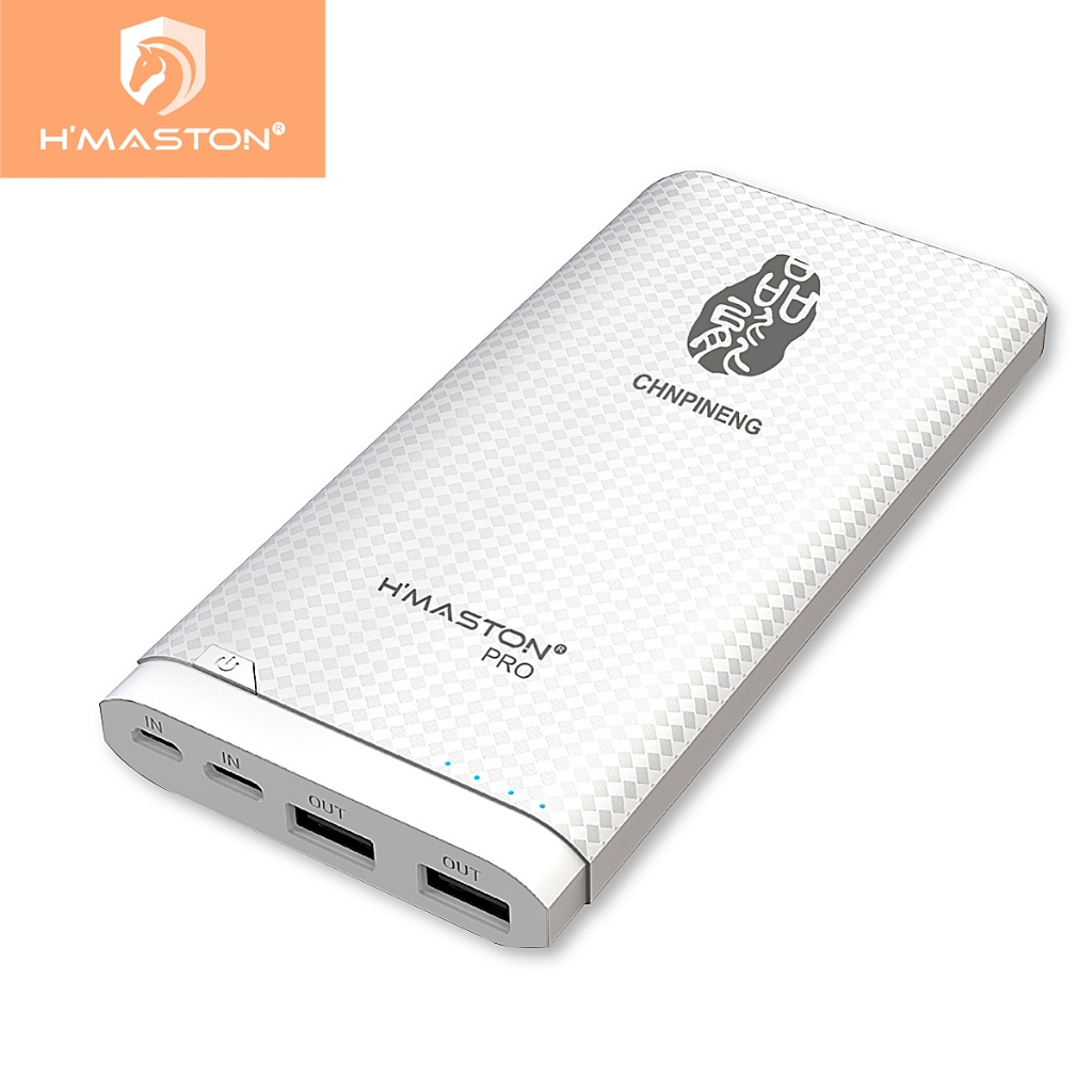 H'maston Carregador Portátil Power Bank 10000mah Pn-931 Duas Portas de Saída de Alta Potência É Possível Carregar 2 Dispositivos ao Mesmo Tempo e Tipo-C, Entradas Micro USB Para iPhone X/11/12/13 Série, Android Samsung Galaxy, Huawei Mate Série, Laptop