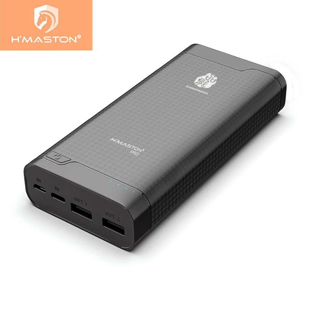 H'maston Power Bank 20000 mAh Kit Carregador Portátil Pn-932 Universal Celular Com Indicador LED De Bateria E Micro-USB, Tipo C Compatível