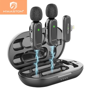 H'maston  Microfone MK07/08 Sem Fio Duplo Lapela Vlog Tipo C Direct Selling Microfone de Lapela em Oferta na Shopee