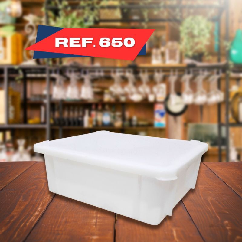 Caixa Plástica Organizadoras - Com tampa - Freezer - Empilhável - Câmara Fria - 15L - Polietileno - Ref650