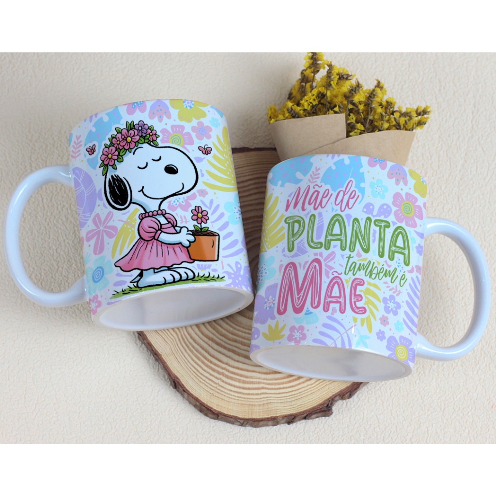 Caneca de Porcelana Personalizada Mãe de Planta 325 ML - achadinhos da shoppe