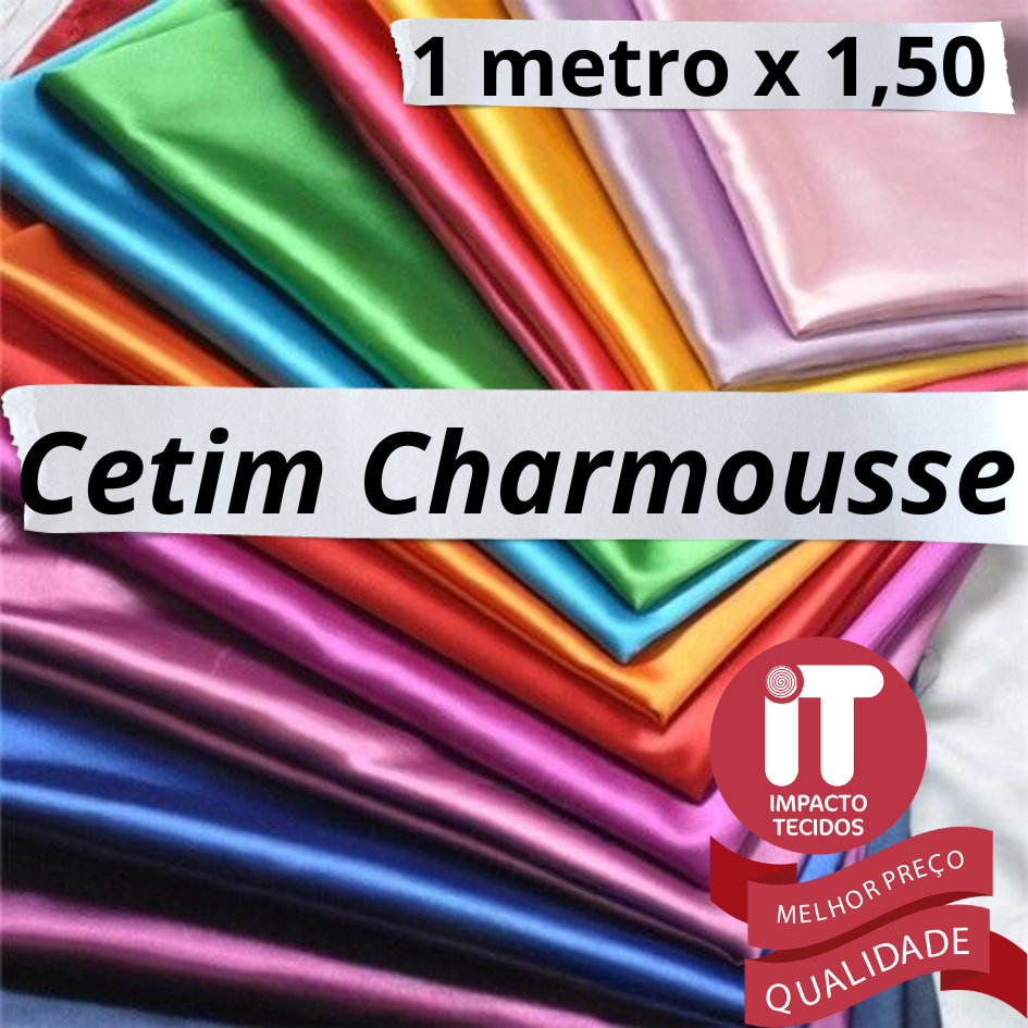 1 M x 1,5 M +Barato é AQUI Tecido Cetim Charmousse em Oferta na Shopee