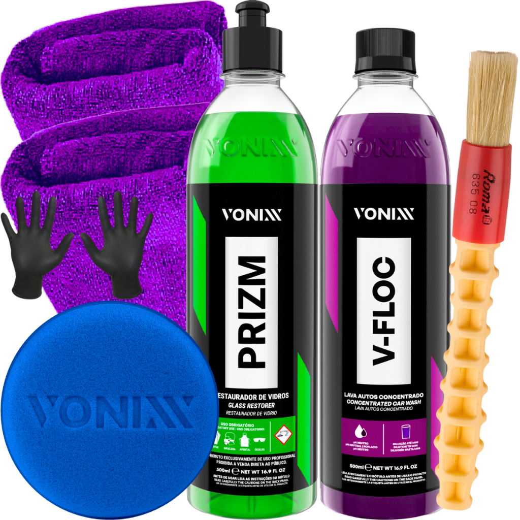 Kit Prizm Remove Chuva Ácida Shampoo V-Floc Concentrado 2 Panos Aplicador de Espuma Luva Nitrilica em Oferta na Shopee