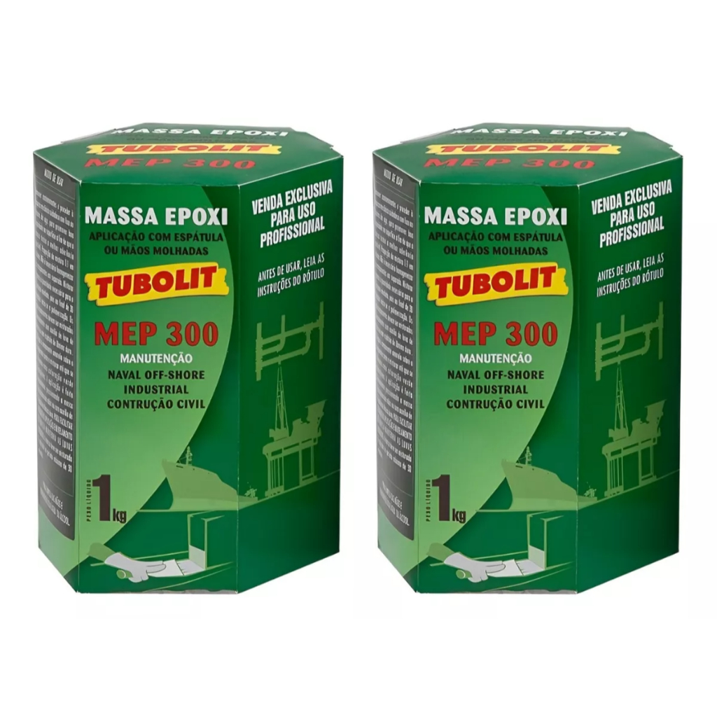 Kit 2 Massa Epoxi Tubolit Mep 300 - 1kg