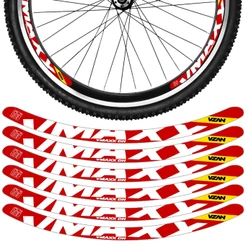 Kit 12 Adesivos Vmaxx Roda Bike Vzan 2023 Freio Vbrake Bicicleta Ciclismo Aro 24 26 29 Vermelho