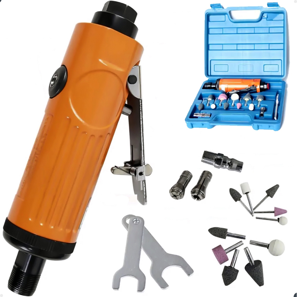 Kit Mini Retífica Pneumática Lorben Completo 16 Acessórios e Maleta