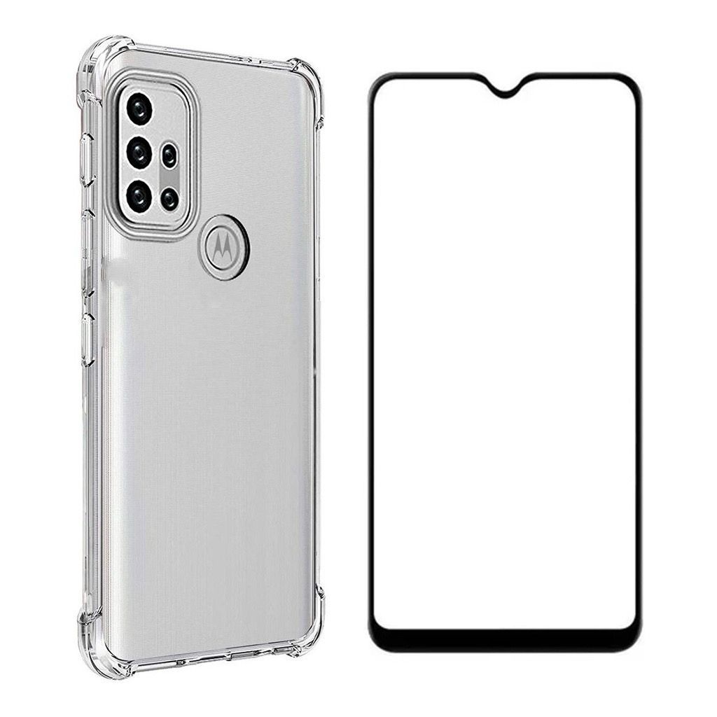 Capa Anti Impacto Transparente Para Motorola Moto G10 / G20 / G30 + Película 3D Vidro Temperado em Oferta na Shopee