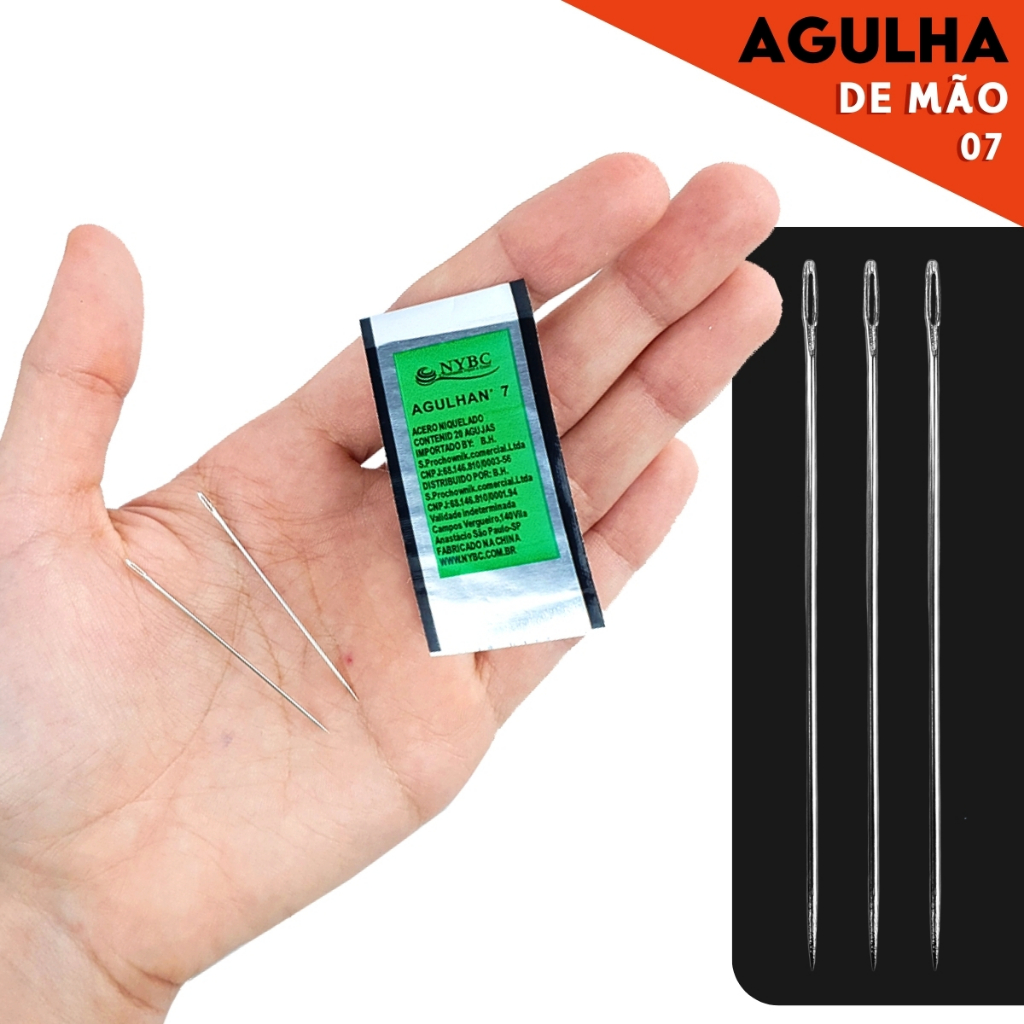 Agulha de Mão Cartela com 100 Unidades N.7