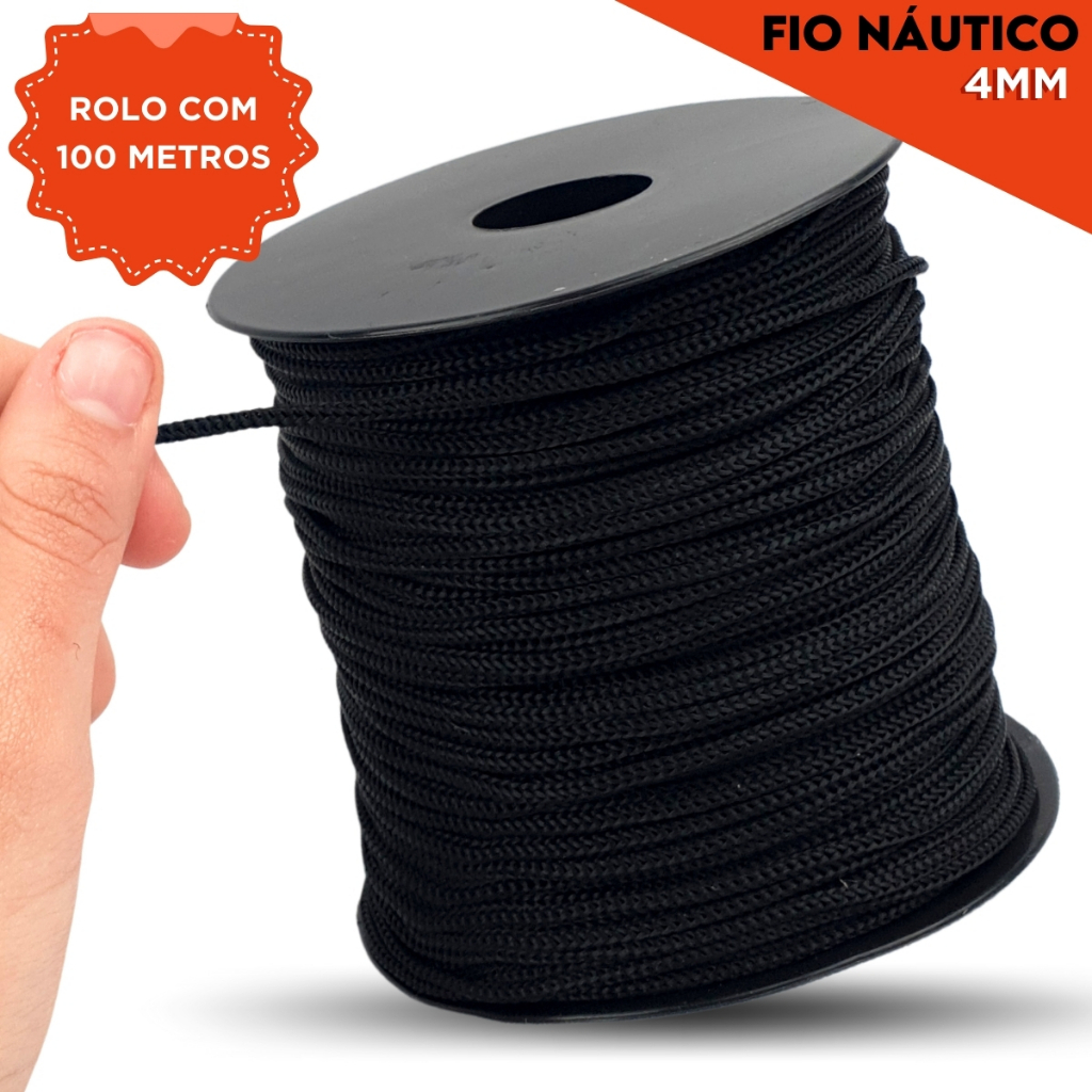Fio Náutico- RR-04 - Rolo com 100 Metros PRETO - 310-NYBC em Oferta na Shopee