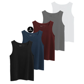 Kit 5 Regatas Masculinas em 100% Algodão Premium Básicas by ZAROC