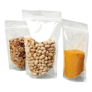 Saco Stand Up Pouch Plastico Transparente Hermético Zip 10x15 c/ 100 unidades em Oferta na Shopee