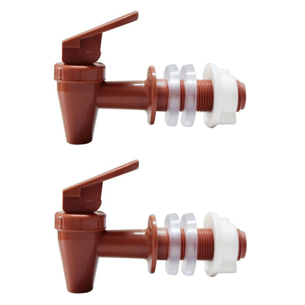 Kit 2 Torneiras Marrom Longa Toque Para Filtro De Barro Bebedouro De Agua Por Gravidade