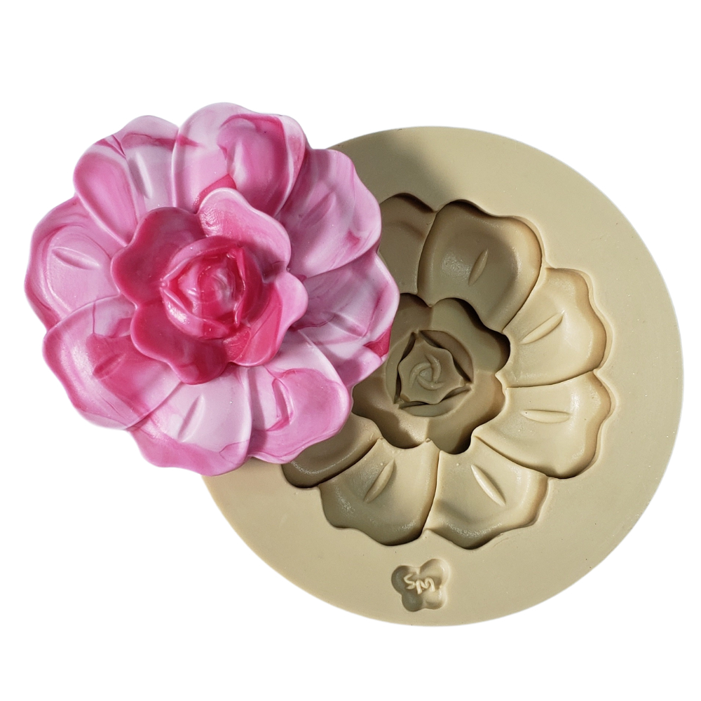 Artesanato Molde de Silicone para Biscuit Flor Rosa Vitória | Porcelana Fria | Modelagem | Cód.1508