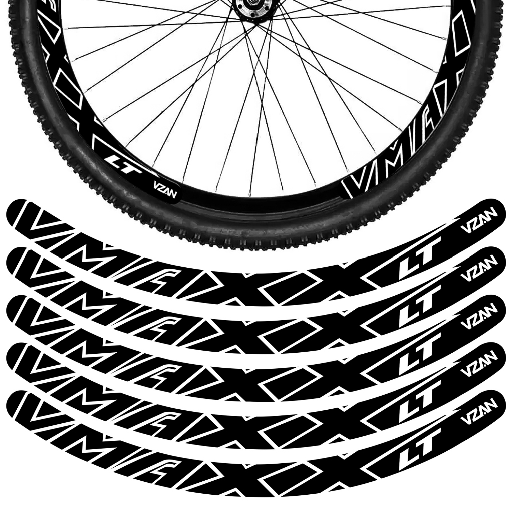 Kit 12 Adesivos Vmaxx Roda Bike Vzan Lt Freio a Disco Bicicleta Ciclismo Aro 26 29 Preto