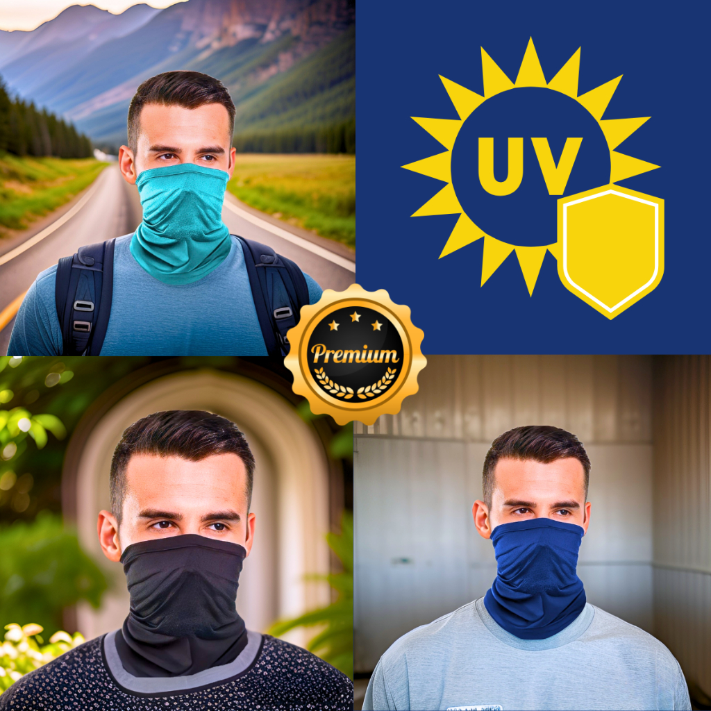 Kit 3 Bandanas Tubular Proteção Solar Unissex Headband Ciclismo Lenço EPI Meio Rosto Proteger Do Sol