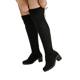Bota Over The Knee Feminina Stretch Com Elástico Salto Saltinho Confortável Cano Longo Enrrugada em Oferta na Shopee