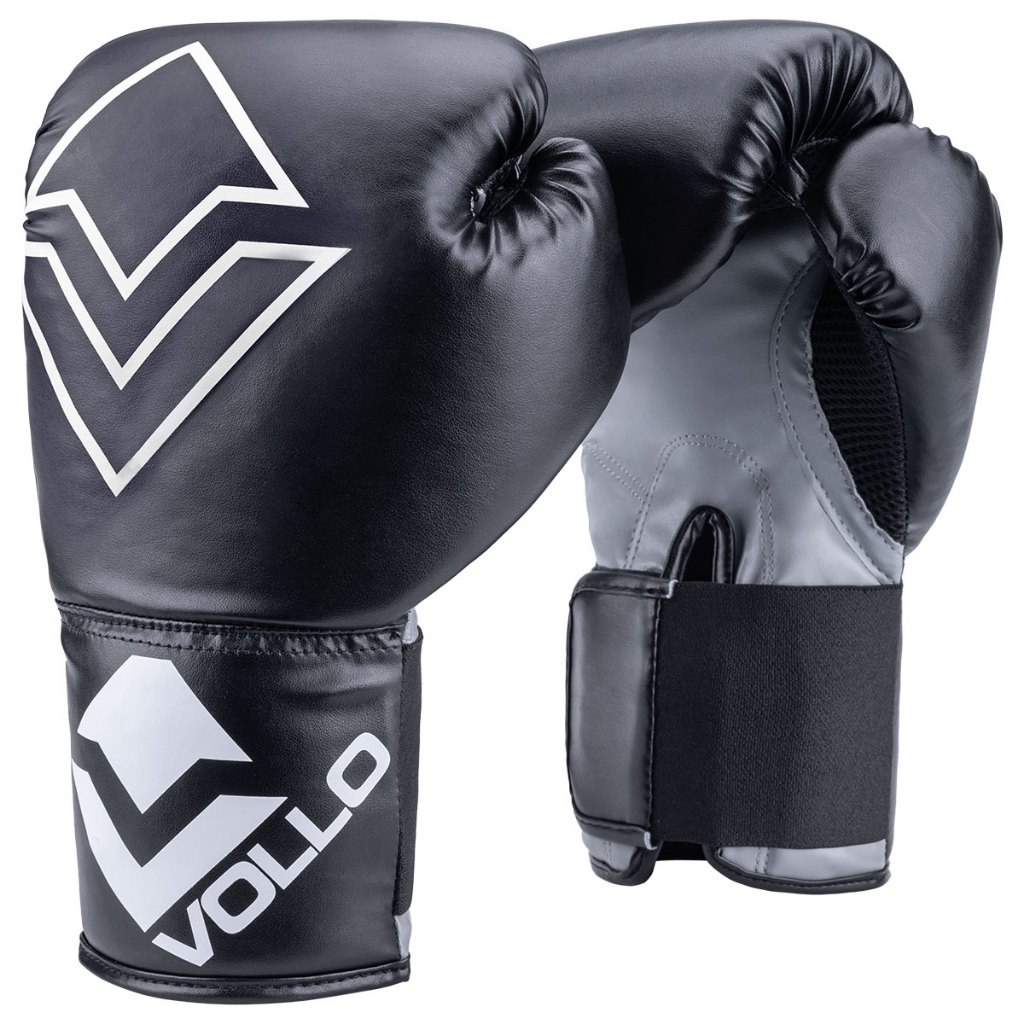 Luva de Boxe Adulto 12Oz Preta Vollo Muay Thai Artes Marciais Karate Luta MMA c/ Velcro em Oferta na Shopee